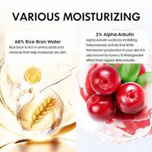 30ml Soro Facial de Arroz Alpha-Arbutina, Tonificante, Nutrição Profunda, Hidratante, Diminui Manchas Escuras para Tom de Pele Irregular e Opaco, Cuidado Diário da Pele Coreana para Homens e Mulheres