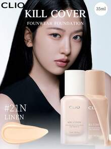Clio 35ml K-Beauty KILL COVER THE ORIGINAL 韓系底妝液態粉底，高延展性，中至高遮瑕，自然光澤妝效，打造無瑕肌膚，輕盈無感，持久亮澤，適合敏感肌 - 21N LINEN - 查看 1