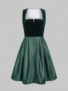 ii 2 Pieces Set Dirndl Dress Women Oktoberfest Carnival Costume Accessories With Apron, Halloween