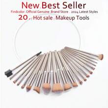 香槟金14系列化妆刷套装，专业舞蹈戏剧化妆刷套装，包含化妆刷、粉底刷、腮红刷、轮廓刷、平头刷、粉底化妆刷、火焰刷、鼻影刷、晕染刷、眼影刷、细节刷、遮瑕刷、唇刷、晕染刷、眼线刷、柔软刷毛，旅行化妆刷套装，旅行必备，情人节礼物，价格实惠，旅行化妆刷，女士礼物，化妆师，专业全套化妆工具 - 香檳色+圓筒盒 - 查看 8