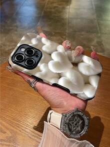 1 件时尚简约蓬松心形图案防震柔软 TPU+PC 二合一手机壳，适用于 Apple 11/12/13/14/15/16/16 Plus/16 Pro/16 Pro Max - 彩色 - 查看 5