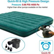 RAF مضخة هواء كهربائية سريعة النفخ والتفريغ لقوارب النفخ والطوافات، ضاغط هواء من البلاستيك الأسود ABS محمول وصغير الحجم