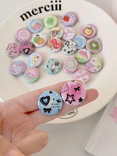 6pcs Mini Retro Style Brooch Badge Set For Diary Decoration Office Accessories Shirts Jacket Jewelry Halloween Clothes Pin Funny Cute Teacher Gifts