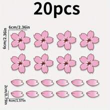 20 adesivos de flor de cerejeira japonesa, adequados para cobrir arranhões no corpo, bicicletas, motocicletas, capacetes, decalques decorativos à prova d'água e de sol para faça você mesmo