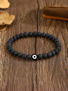 Braccialetto di coppia per la perdita di peso in pietra naturale nera di calcoli biliari, braccialetto magnetico di coppia in pietra da yoga