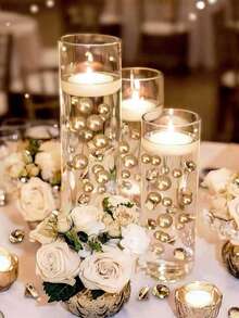 100g Relleno de perlas flotantes artificiales, para decoración de jarrones, decoración de velas flotantes, decoración del centro del hogar, adecuado para bodas DIY, cumpleaños, fiestas temáticas, decoración de Halloween y decoración central navideña, 10mm, 16mm, 20mm (incluye perlas de agua) Decoración del hogar Decoración de la habitación Jarrón de flores Jarrón de vidrio