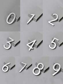 5厘米3D自粘电子邮件号码，现代门牌号，外部地址号码，门牌号，办公室，酒店房间，公寓，免费混合数字0-9