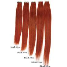 Lsybeauty 20pcs Straight Tape In 100% Remy Human Hair Extension For Salon  Multicolor  Color Copper Red 33# 16-26 Inches Silk Straight Seamless Skin Weft Hair Extension Tape In Hair Tape Ins Hair Extentions - S33 - 查看 5