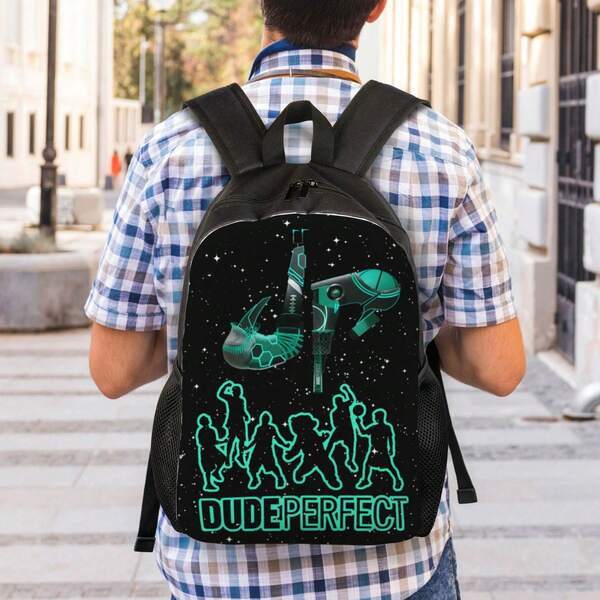 Dude Perfect Men's Sports Backpack 17" Casual Fashion Travel Black