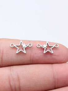 40pcs 15x11mm(0.59x0.43inch) Star Connector Charms For DIY Bracelet, Earring, Necklace Jewelry Making