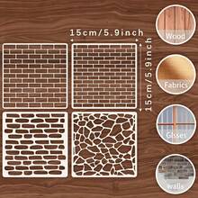 4/12 Khuôn nhựa tái sử dụng 6x6" dùng cho nghệ thuật tự làm, sổ lưu niệm và trang trí nhà cửa - Khuôn vẽ đa năng cho tường, sàn, gạch và vải bạt - sữa - Xem 3