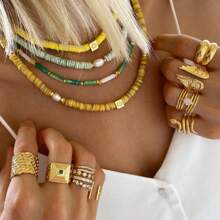 女士金戒指，独特设计，18K镀金防水天使翅膀戒指，可调节开口，波西米亚风格饰品，夏季必备海滩旅行度假风格戒指