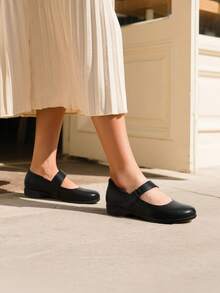 Women's Flats Arch Support Comfortable Casual Ballet Mary Business Office For Women Dressy And Work Ankle Strap Dress Flats Shoes - Black - View 5