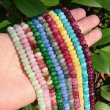 1 Strand 70pcs 8x5mm Multicolor Abacus Natural Stone Loose Spaced Beads - Olivine, Aquamarine, Tourmaline, Garnet, For Jewelry Making, Bracelets, Necklaces, Earrings DIY Fashion Accessories, Vibrant Stone Craft Supplies - Multicolor - View 3