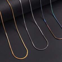 1 件/10 件时尚简约多长度龙虾扣方形蛇链 1.5 毫米粗项链，304 不锈钢不褪色单链，DIY 珠宝配件，适合搭配吊坠配饰