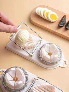 1pc Egg Slicer, Egg Cutter For Hard Boiled Eggs, Strawberry Slicer, Stainless Steel Wire Egg Slicer Dicer, Egg Slicer For Kitchen - Multicolor - View 1