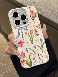 1pc Cute Cat & Strawberry Pattern Waterproof, Anti-Drop, Anti-Slip Soft Phone Case, Compatible With Apple And Phones Shockproof Scratch Resistant - Multicolor - View 5