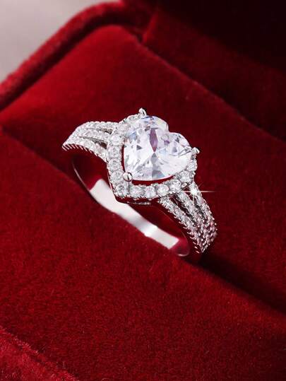 خاتم زوجي أنيق عالي الجودة بطراز رومانسي، تصميم فرنسي بخاتم قلب لامع، خواتم وعد خطوبة للعروس والعريس، خواتم سنوية، هدية عيد الحب، عيد الميلاد، عيد الأم، عيد الأب، مجوهرات للنساء