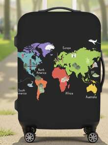 弹性旅行行李箱套，行李箱套，行李保护套，户外旅行，商务旅行，时尚男女通用旅行配件，涤纶行李箱弹性防尘套，学生返校用品 - 黑色 - 查看 12