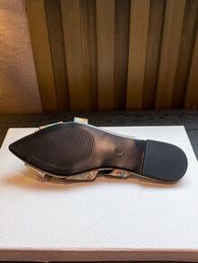 女士复古平底凉鞋，尖头，撞色设计，户外休闲度假凉鞋，春夏穿搭 - 淺金色 - 查看 6