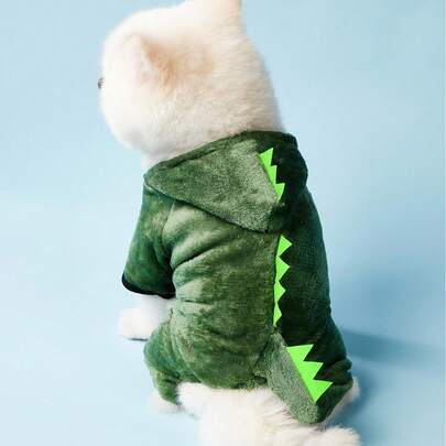 PETSIN Atacado Suprimentos para Animais de Estimação, Fantasia de Dinossauro em Fleece de Coral para Cachorros e Gatos, Outono/Inverno