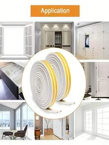1 Roll 5.0meter Self-Adhesive Weatherproof Door & Window Seal Strip - Durable Plastic Insulation For Collision Prevention, Draft Protection & Energy Efficiency - Multi-Color Options (White, Yellow, Brown, Grey, Black), Simple Sealing Tape | Easyinstall Sealing, Sealant High Quality Room Decor Home Decor Wall Decor Wall Stickers Stickers Living Room Decor Personalised Stickers