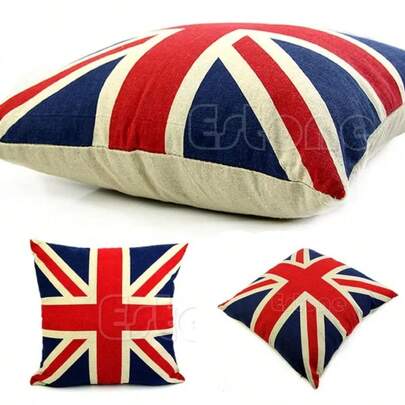 UK Flag Pattern Pillow Case - Square Throw Pillow Cover, British Themed Home Decor