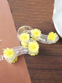 1 件夏季花卉大爪夹，10 件雏菊花 PVC 发爪夹，发爪用于盘发，几何半发髻发夹，女士百搭发饰，婚礼新娘，日常佩戴，海滩配饰时尚发夹女士发夹花夹用于头发秋季配饰