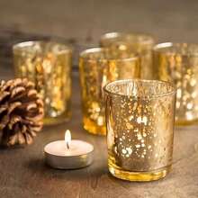 1pc Christmas/ Glass Candle Cup, European Starry Sky Candle Cup, Wedding Decor Western-Style Dining Candle Holder Decoration Home Decor Christmas Decorations Room Decor Winter