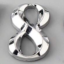 0-9 ABS Door Number Plates, Modern Minimalist Stainless Steel Texture 3D Mountable Number Signs