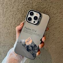 Funda de Teléfono Plateada Fresca de Salmo 23, Cubierta Protectora a Prueba de Golpes, Adecuada para iPhone 16 11 15 14 13 12 Pro Max XR Plus, Regalo Cristiano, Unisex - Negro - Ver 5