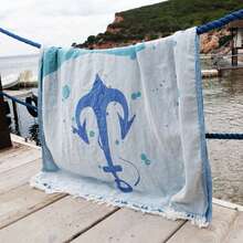 Made In Turkey Peshtemal Beach Towel – Lightweight Turkish Towel – 100x180 Cm – Soft, Quick Dry, Compact – For Beach, Bath, Spa & Everyday Use - Blue - View 5