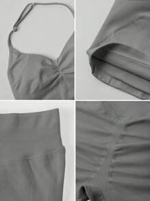 NcmRyu Women's Sexy Butt-Lifting Crop Top And Shorts Set, Versatile Activewear For Yoga, Tennis, Running, Workout, Outdoor Sports