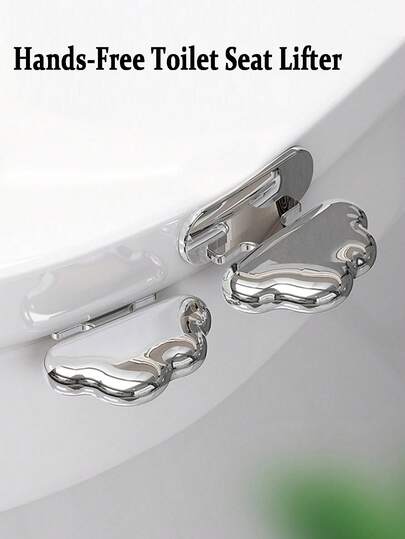 2PCS Hands-Free Toilet Seat Lifter, Bathroom Toilet Seat Handle, Convenient Touchless Handles For Easy Lifting And Lowering, Promotes Better Hygiene And Sanitary Bathroom Practices, Ideal For Families, Perfect For Bathroom Cleanliness And Comfort, Fall Decor, 1PC