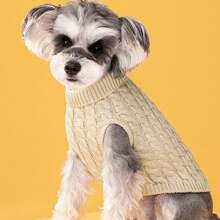 1pc Pet Dog/Cat Turtleneck Sweater, Soft Knitted Warm Clothing For Dogs, Suitable For Autumn/Winter, Poodle, Bichon Frise, Corgi