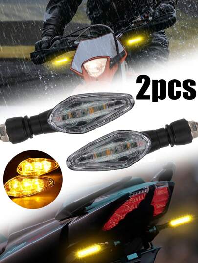 2pcs Motorcycle Turn Signal Light, High Brightness LED, Yellow Constant Light, Motorcycle Electric Turn Signal Light, Daytime Running Light