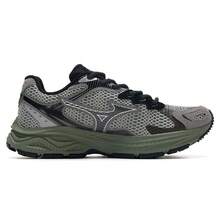 Mizuno Tênis de Corrida RACER S para Homens e Mulheres, Leve, Respirável, Casual, Transporte, Fitness, Tênis de Corrida Rodoviária D1GH2235-13 - cinza claro/preto/verde escuro - Visão 2