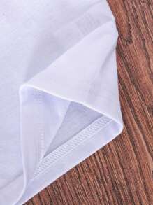 2 Stück Baby Jungen Lässig, süß und bequem, Bären Muster Kurzarm Top und Muster Hose Set, leicht für den Sommer