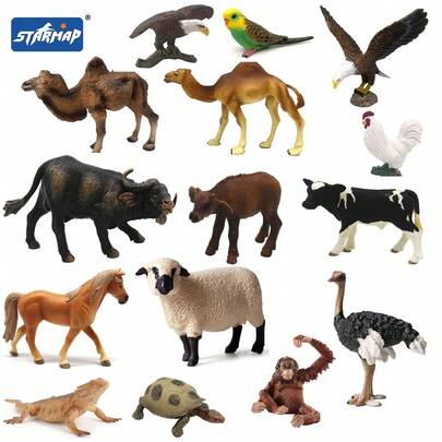 [Certified For Children] Forest Animals Figurines Woodland Animals Model Kit, Miniature Realistic Plastic Wild Forest Animals For Cake Toppers, Birthday Party Favors, Cupcake Toppers, And Kids Birthday Gifts