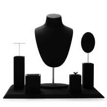 WOODTEN 珠宝展示架，人颈形耳环、戒指、项链展示架，装饰品展示架，展示柜道具，奢华珠宝展示架返校 - 米色 - 查看 13