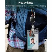 2 Pack Badge Holder Vertical Clear Plastic Case With Retractable Badge Reel Carabiner Clip Soft Waterproof Card Protector For IDs Credit Cards Proximity Cards Drivers Licenses And Passes - 樣式1 - 查看 4