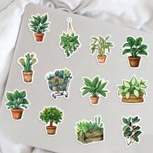 50pcs Green Plant Stickers, For Diary, Scrapbook, Phone Case, Notebook, Art Aesthetic Sticker Pack, Sticker Set, Scrapbooking Stickers, Decorative Stickers