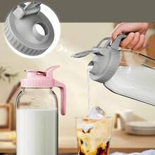 1 件 32 盎司玻璃水壶带龙头 - 厚梅森罐，用于盛放冰咖啡、果汁、茶等 - 非常适合家庭、派对和餐厅，可重复使用的饮料分配器，现代玻璃水壶 - 彩色 - 查看 6