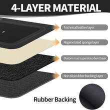 3-Piece Super Absorbent Bathroom Mat Set - Non-Slip Machine Washable Rugs For Bath, Shower  Toilet, U-Shaped Contour, Rectangular Mats With HOME Design, Durable Microfiber Floor Covers, Fits Bathroom, Hotel, Dorm - Màu xanh lam - Xem 7