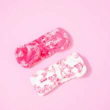 1pc MINISO Letter Print Hair Scrunchie - White | Official Collaboration! White, Minimalist And Refined, Letter Pattern, Recreating The Classic. - White - View 3