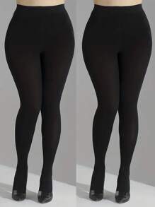 زوجان من بنطلون سحري 80 دنير سليم وذو مرونة عالية للنساء، جوارب شعور بسيط وشفاف مقاوم للتعليق الشائك، حتى وزن 300 رطل يمكن ارتدائها في عيد الميلاد