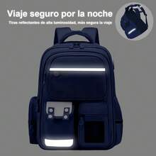 Mochila de astronauta de dibujos animados - Gran capacidad, correas ajustables, bolsillo para tableta, ideal para la escuela y el transporte, azul marino con diseño espacial colorido, mochila para la escuela. Incluye obsequios: colgante, emblema, tarjetas (personalizadas), reloj, estuche de lápices, lápices y borrador. - azul real - Ver 4