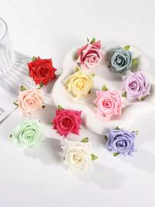 1/2 pièces Pinces à cheveux fleuries pour femmes, grande pince latérale à rose rouge, pince latérale pour frange, accessoires de mode style villégiature, pinces à cheveux, barrettes, fournitures scolaires, tenues de vacances pour femmes