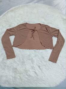 1pc Summer Women Sunscreen Cardigan Ruffle Design Sunscreen Clothing Slim Korean Style Long Sleeve Short Coat For Dress - A - View 17