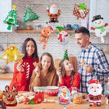7pcs/Set Mini Santa Claus, Christmas Tree, Reindeer, Penguin, Gingerbread Man, Christmas Stocking, Christmas Bear Party Decoration Balloons, Christmas Party Decor, Surprise Gift For Son And Daughter - Multicolor - View 6